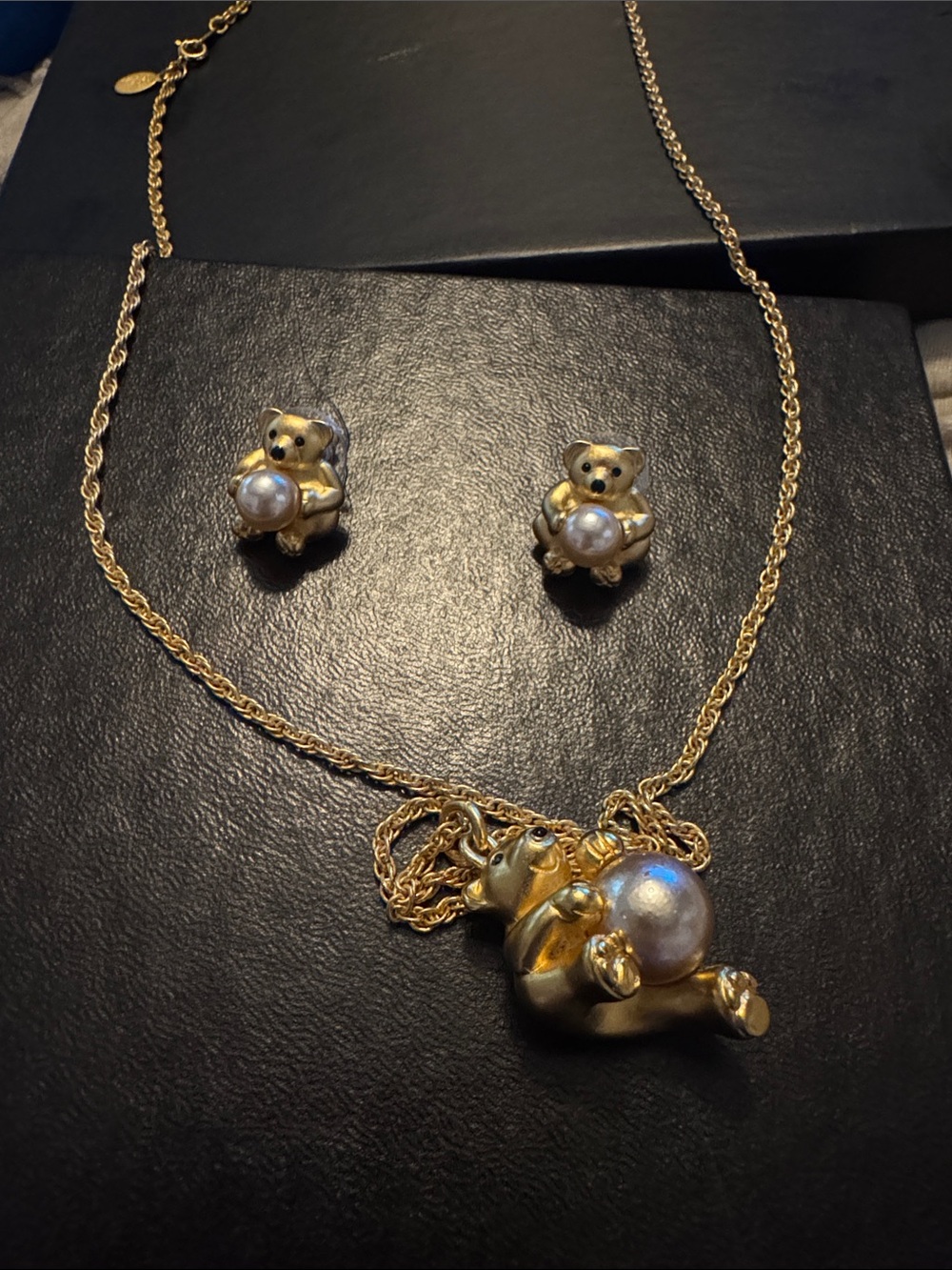 Joan Rivers Gold-Tone bear Pendant Necklace with Pearl Accent - Women's Jewelry